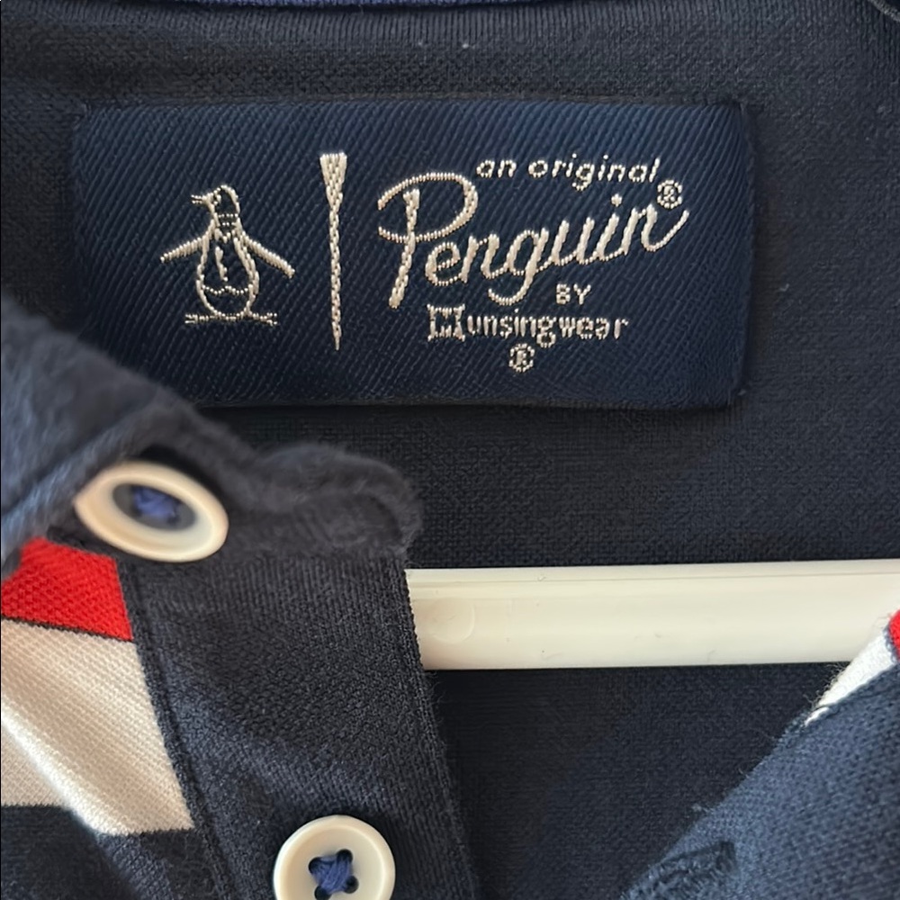 Original Penguin Polo Shirt in Blue and Red Stripes - Picture 2 of 5